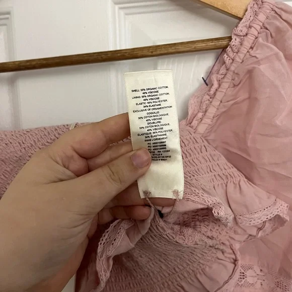 Wilfred Aritzia Pink Smocked Blouse NWT - Picture 6 of 7